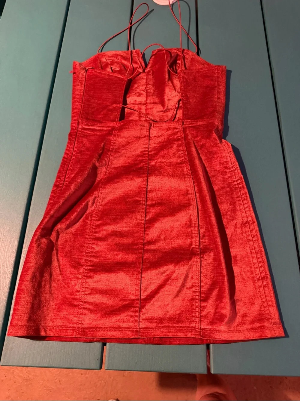 Free People Rust Orange Strapless Mini Dress